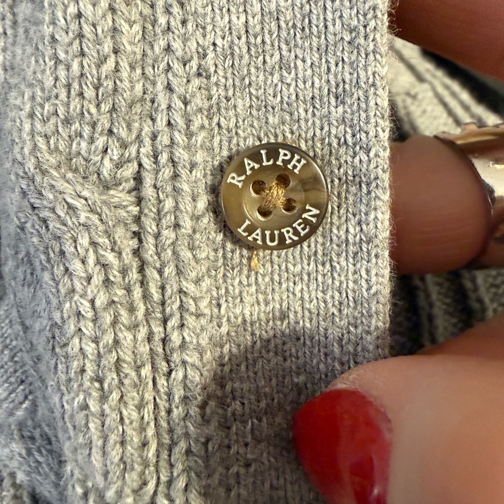 Ralph Lauren Gray Cable Knit Cardigan - Picture 4 of 4